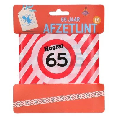Afzetlint 65 jaar rood/wit 10m - Image 2