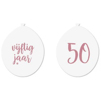 Ballonnen 50 jaar roségoud 10 stuks