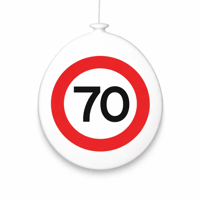 Ballonnen 70 jaar rood/wit 10 stuks