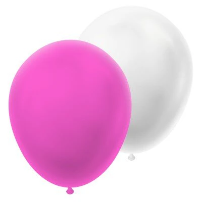Ballonnen parelmoer wit/roze 30cm 20 stuks