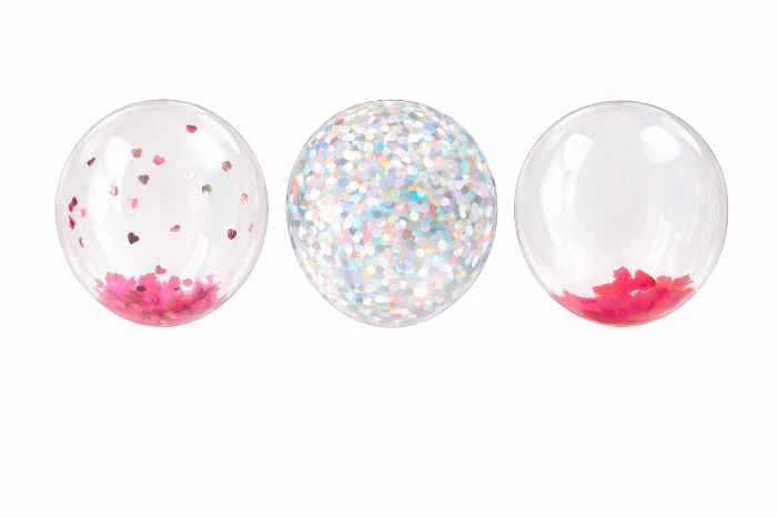 Bobo ballon glitters zilver max. 35cm