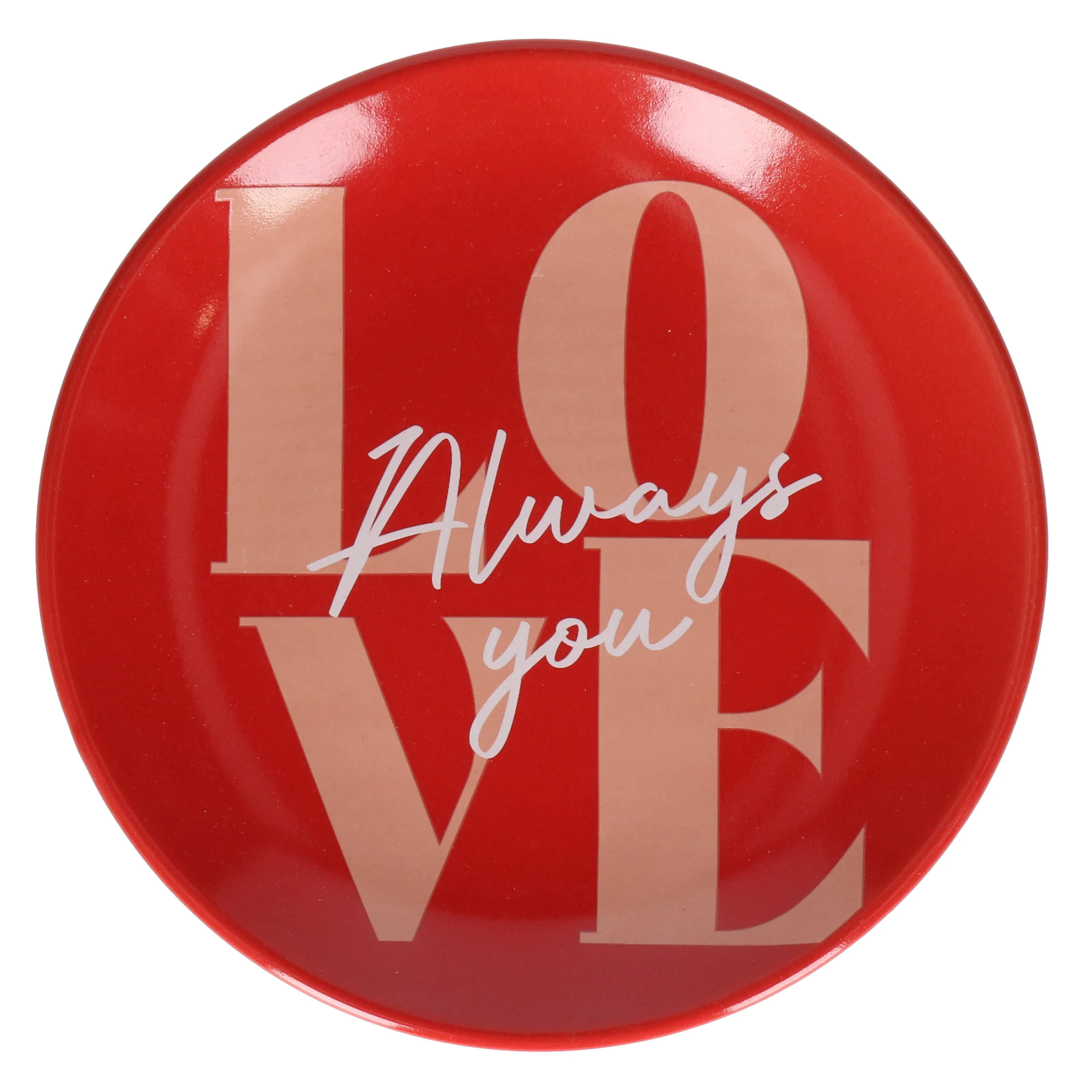 Bord 'Love' - rood met oranje - 12 cm