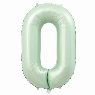 Folieballon cijfer 0 mintgroen 80cm