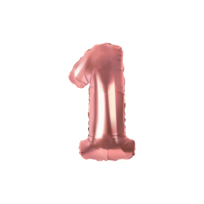 Folieballon cijfer 1 roségoud 70cm
