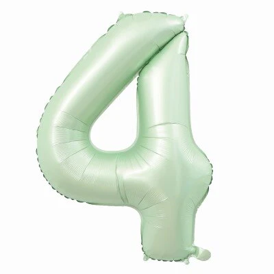 Folieballon cijfer 4 mintgroen 80cm