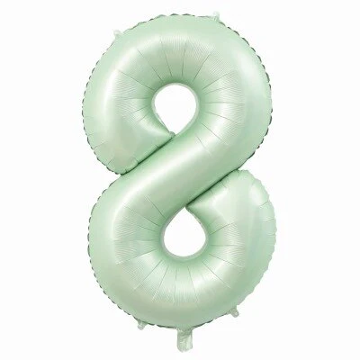 Folieballon cijfer 8 mintgroen 80cm