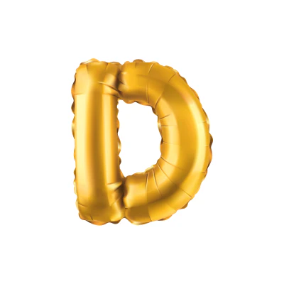 Folieballon letter D goud 35cm