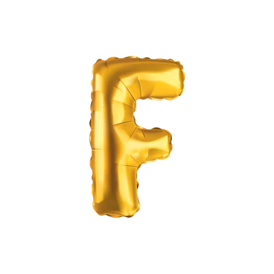 Folieballon letter F goud 35cm
