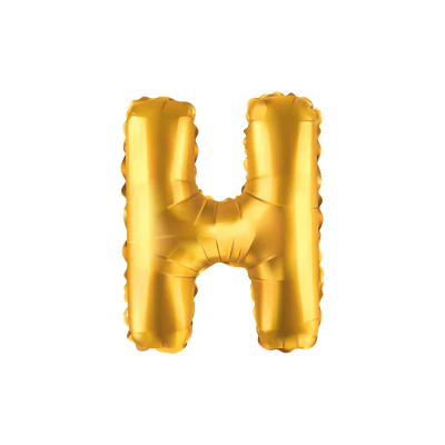Folieballon letter H Goud 35cm