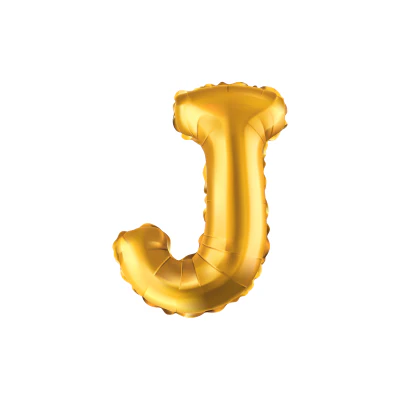 Folieballon letter J goud 35cm
