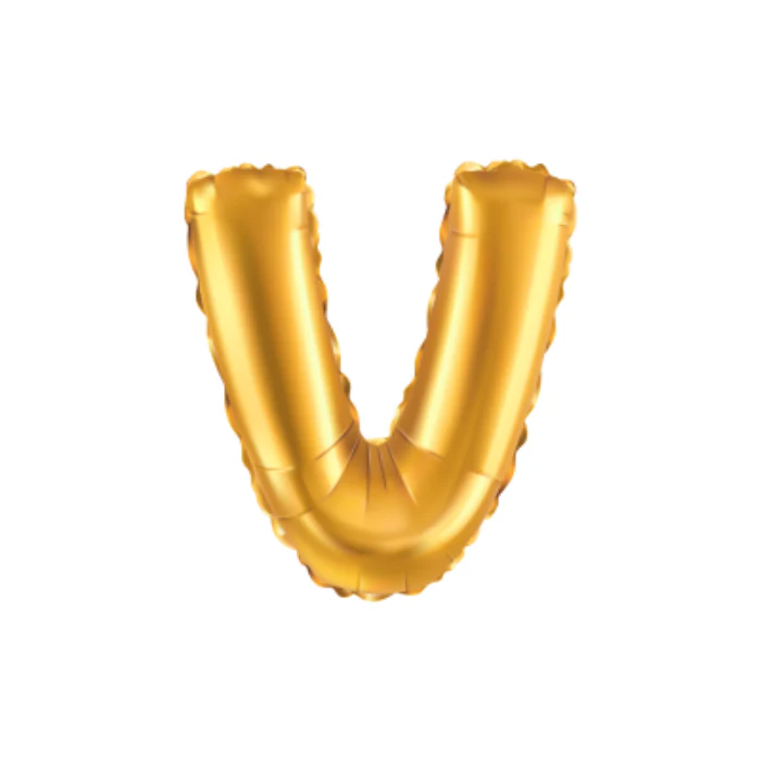 Folieballon Letter V Goud