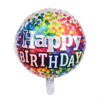 Folieballon meerkleurig stippen happy birthday