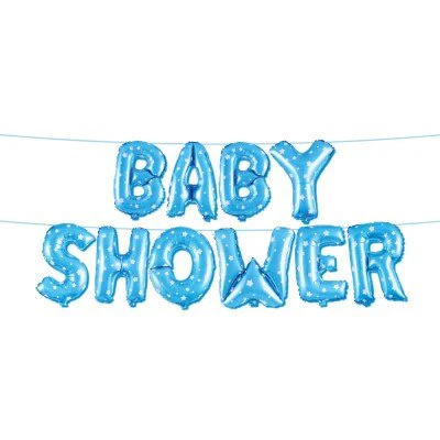 Folieballonnen slinger Babyshower blauw jongen 40cm