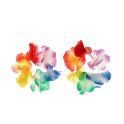 Hawaii krans armband meerkleurig 2 stuks