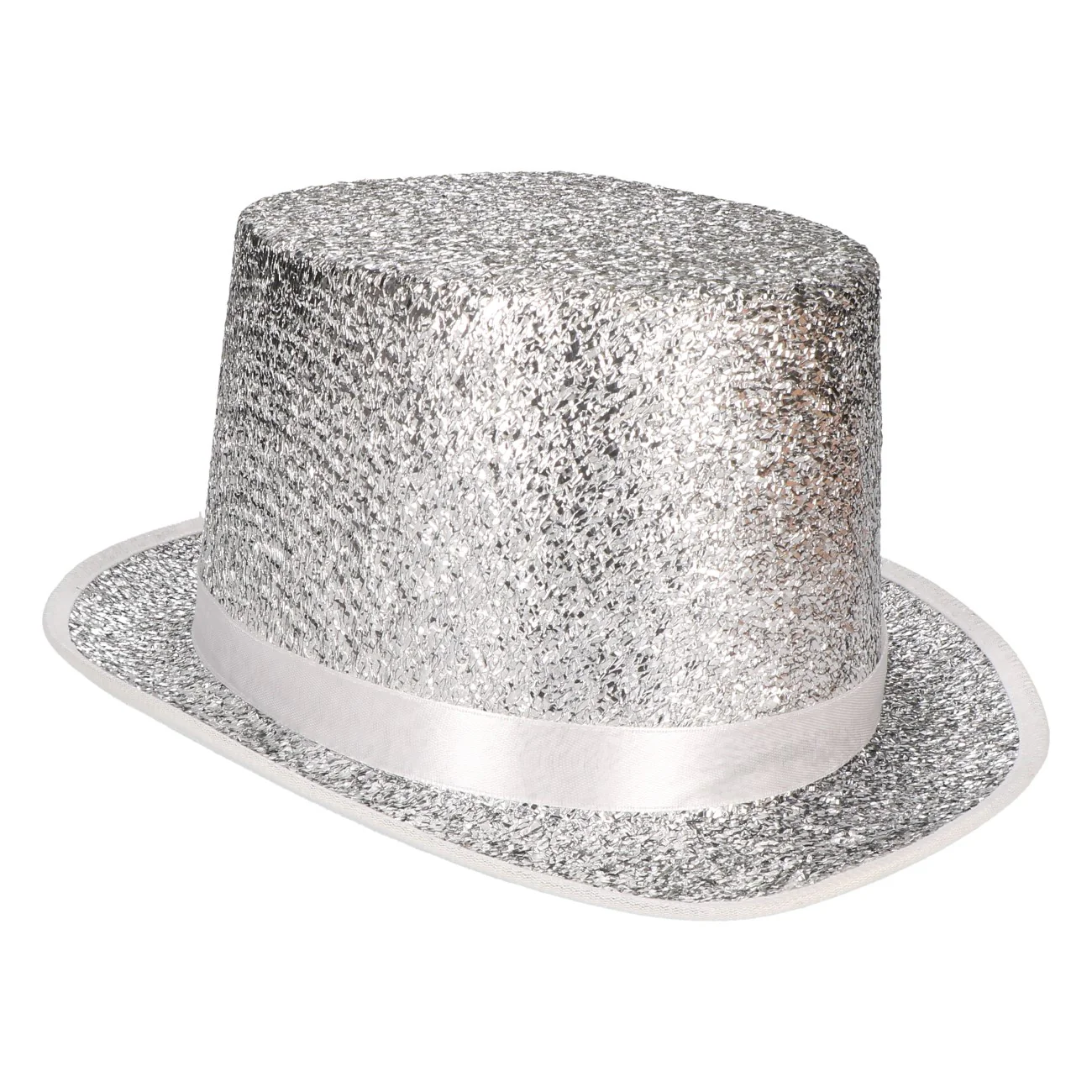 Hoed hoog glitter zilver - Image 2