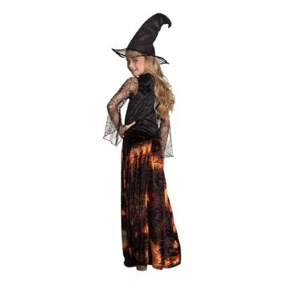 Kostuum Dazzling witch zwart/oranje meisje maat 7-9 jaar - Image 2