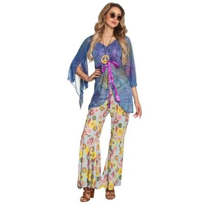 Kostuum dames hippie flower woman maat 36/38