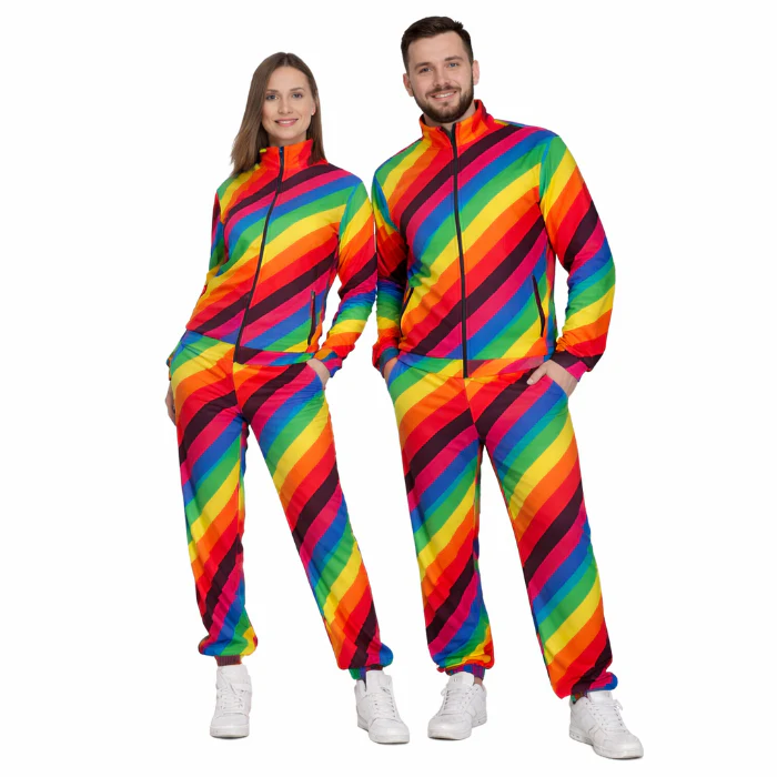 Kostuum regenboog trainingspak unisex maat S/M