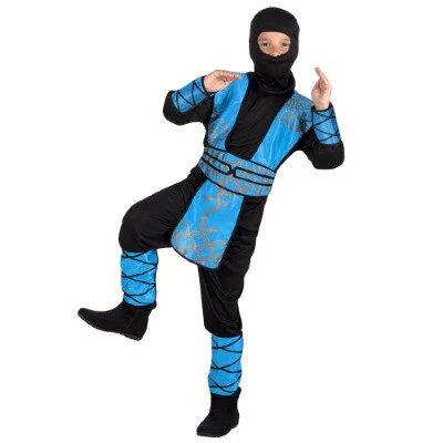 Kostuum Royal ninja blauw/zwart jongen 7-9 jaar