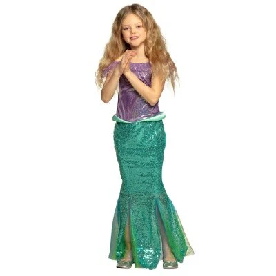 Kostuum zeemeermin prinses groen/lila meisje 4-6 jaar