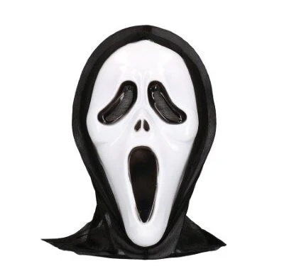 Masker scary ghost zwart/wit