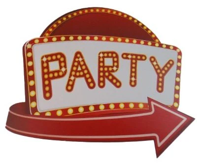 Muurdecoratie Party rood/wit