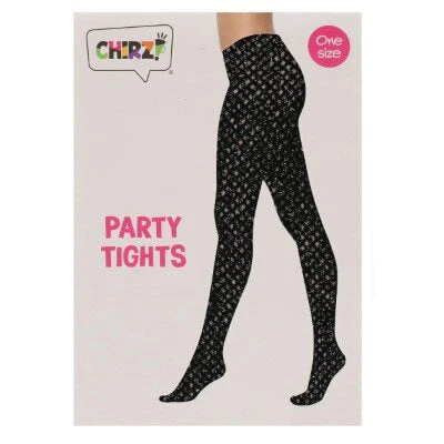 Panty glitter zwart one size