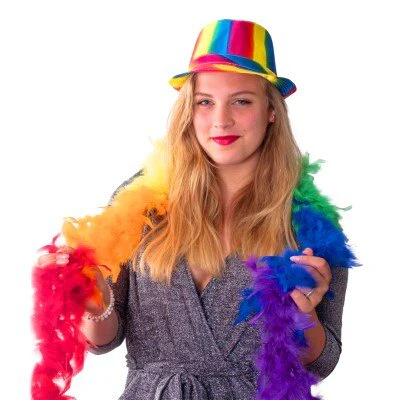 Party boa regenboog veren