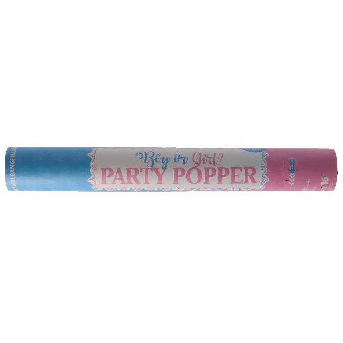 Party popper gender reveal roze