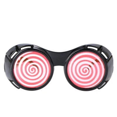 Partybril rond zwart/rood/wit