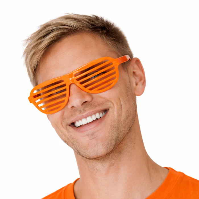 Partybril shutter oranje