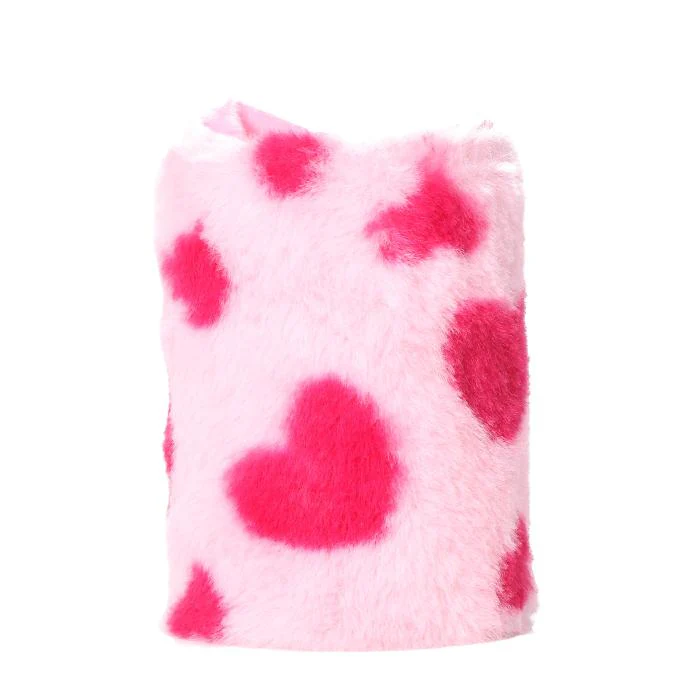 Pennenbakje pluche hartjes roze/rood