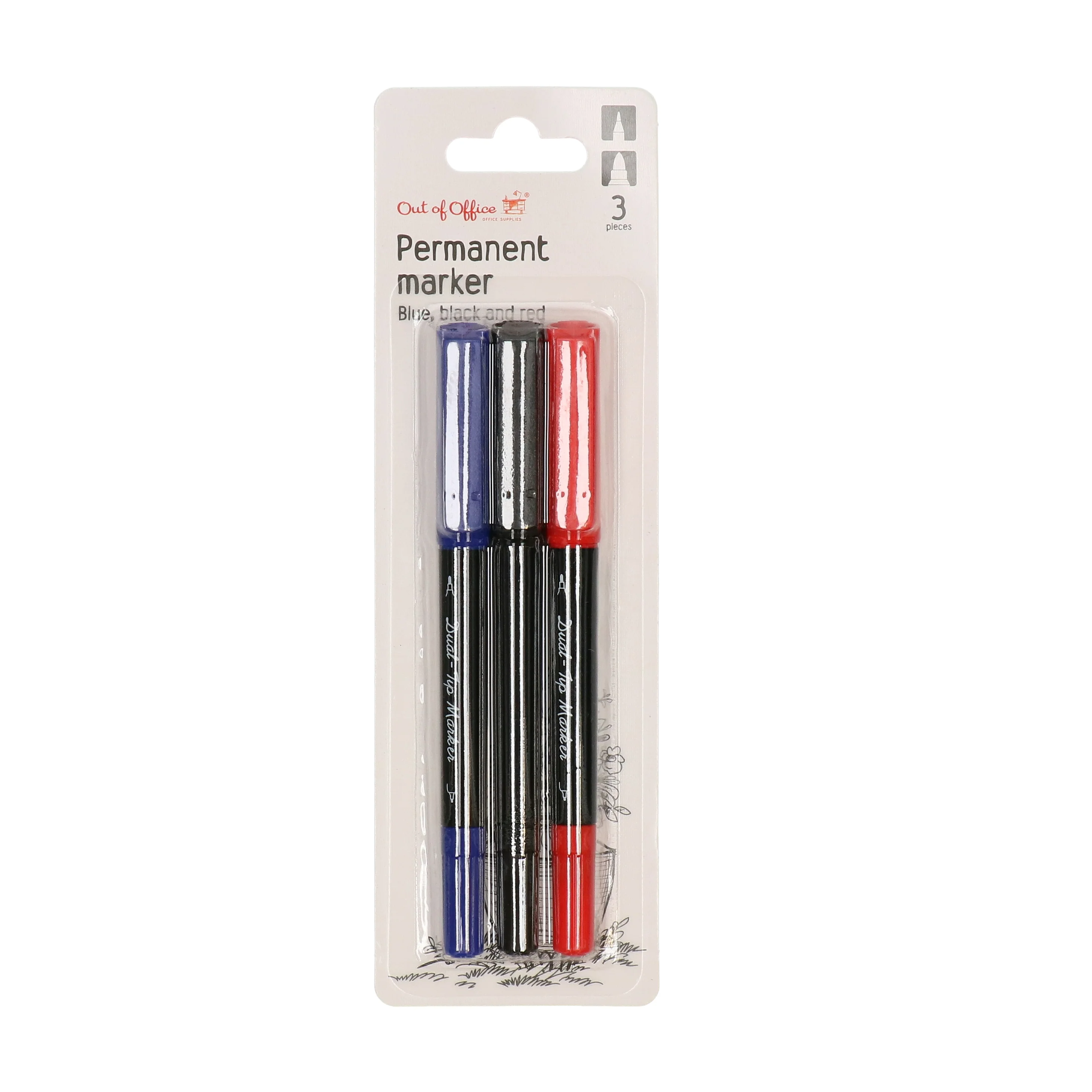 Permanent markers 2 puntdiktes 3 stuks