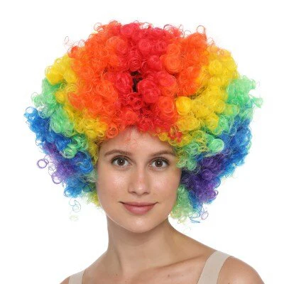 Pruik regenboog afro