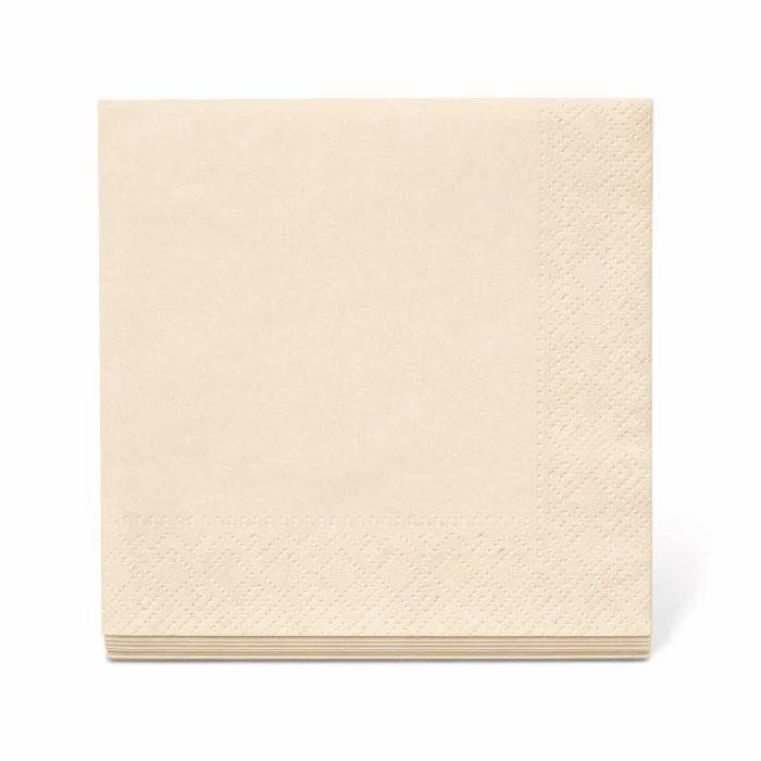 Servetten 3 laags creme 33x33cm 20 stuks
