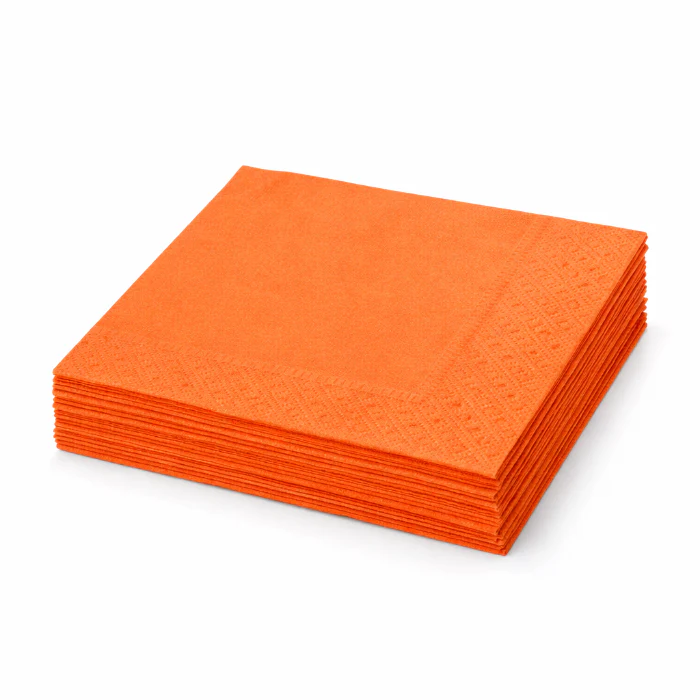 Servetten 3 laags oranje 33x33cm 20 stuks