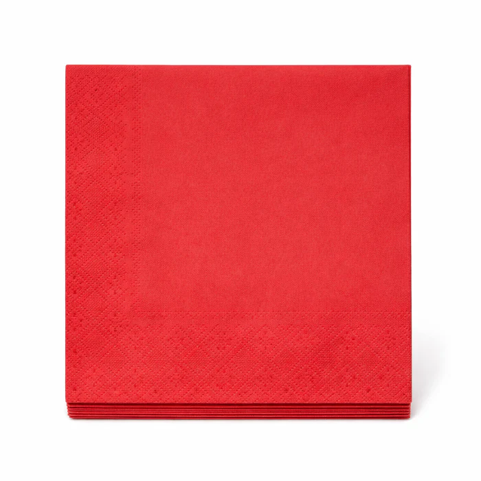 Servetten 3 laags rood 33x33cm 20 stuks