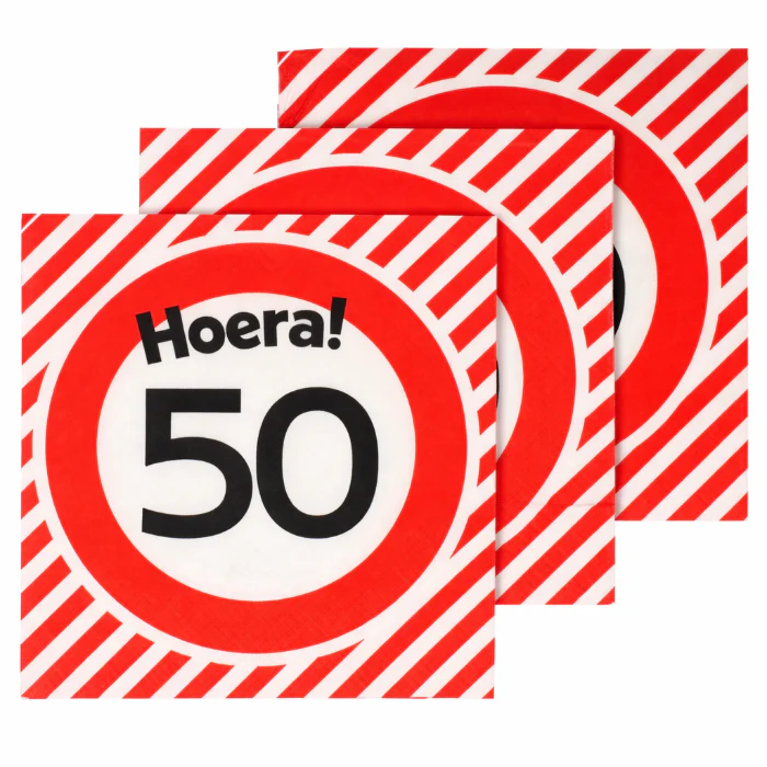 Servetten 50 jaar verkeersbord 20St