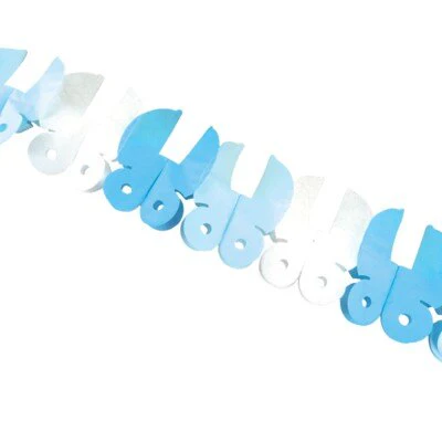 Slinger babyshower kinderwagen blauw/wit jongen 3m
