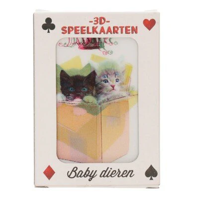 Speelkaarten 3D baby dieren
