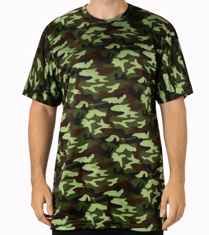 T-shirt camouflage groen maat S