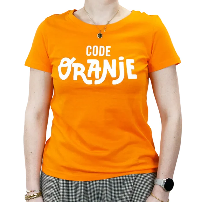 T-shirt oranje dames- Code Oranje - S/M