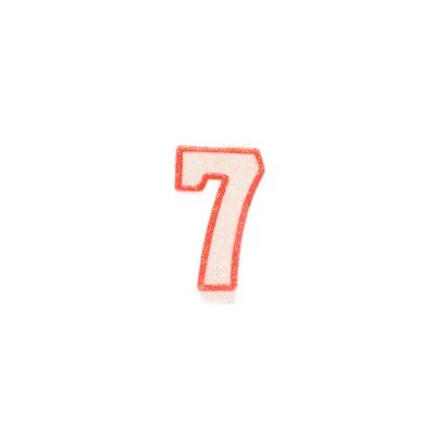 Taartkaarsje cijfer 7 rood/wit