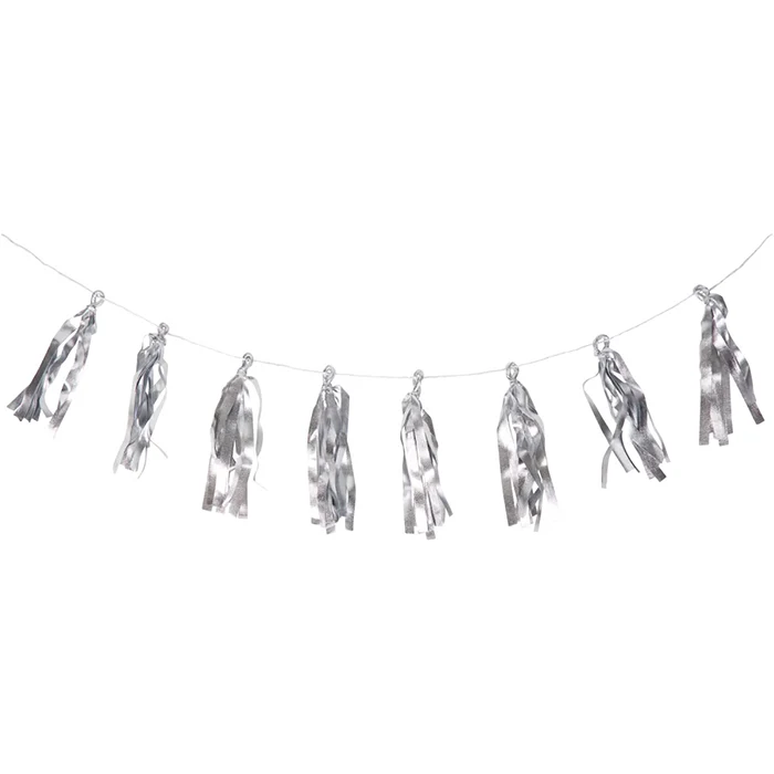 Tassel slinger zilver 4m 12 stuks