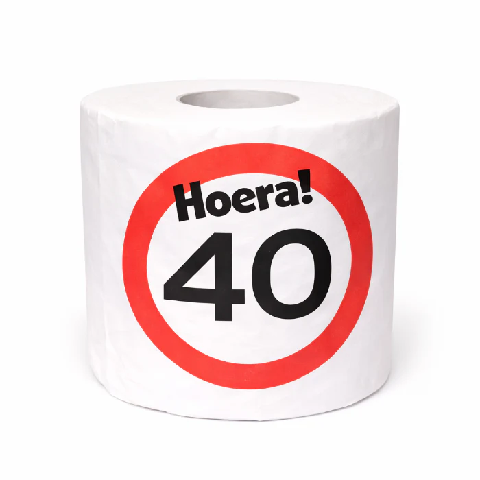 WC rol 40 jaar verkeersbord