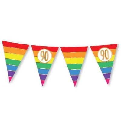 Vlaggenlijn regenboog 90 jaar 15 vlaggen 5m